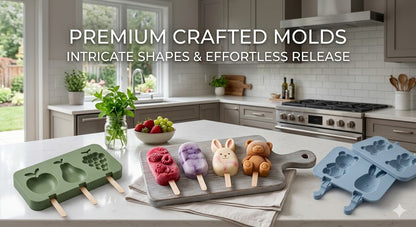 8-Cavity Silicone Ice Cream Mold with Stick Slots – DIY Popsicle Maker for Sorbet, Frozen Yogurt, and Summer Treats