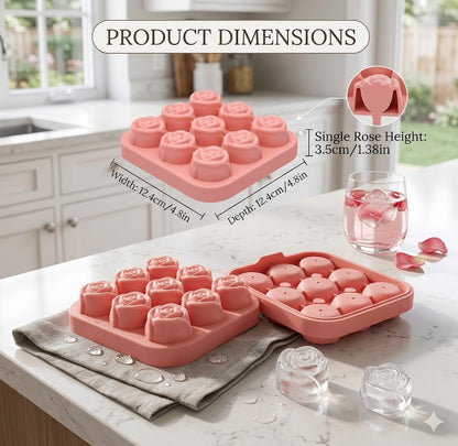 Romantic Rose Shaped Silicone Mold – Reusable Ice Tray for Halloween Parties, Themed Drinks & Decorative Desserts